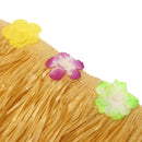 Tropical Table Skirt With Flowers Luau Tiki Hawaiian Party Grass Decorations