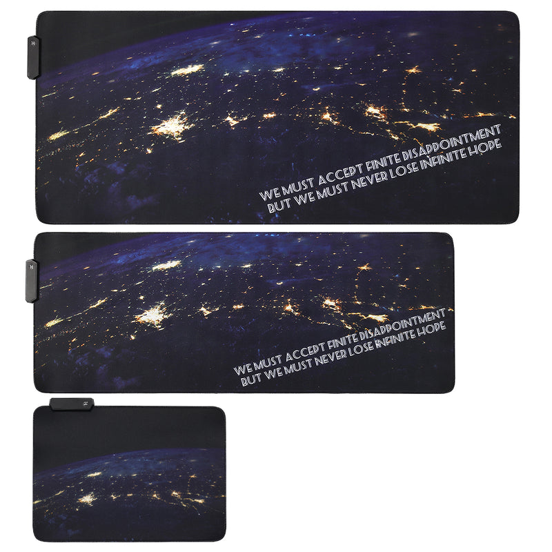 The Space USB Wired RGB Colorful Backlit LED Mouse Pad Anti-Slip Gaming Mice Table Desk Mat