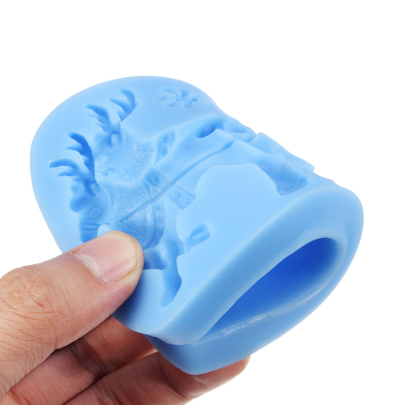 3D DIY Christmas Santa Clause Sleigh Silicone Soap Mould Candle Cake Baking Tools