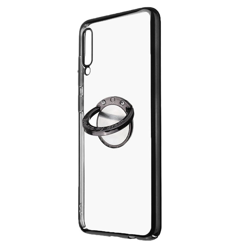 Bakeey Plating Transparent Shockproof PC Protective Case with Finger Ring for Samsung Galaxy A70