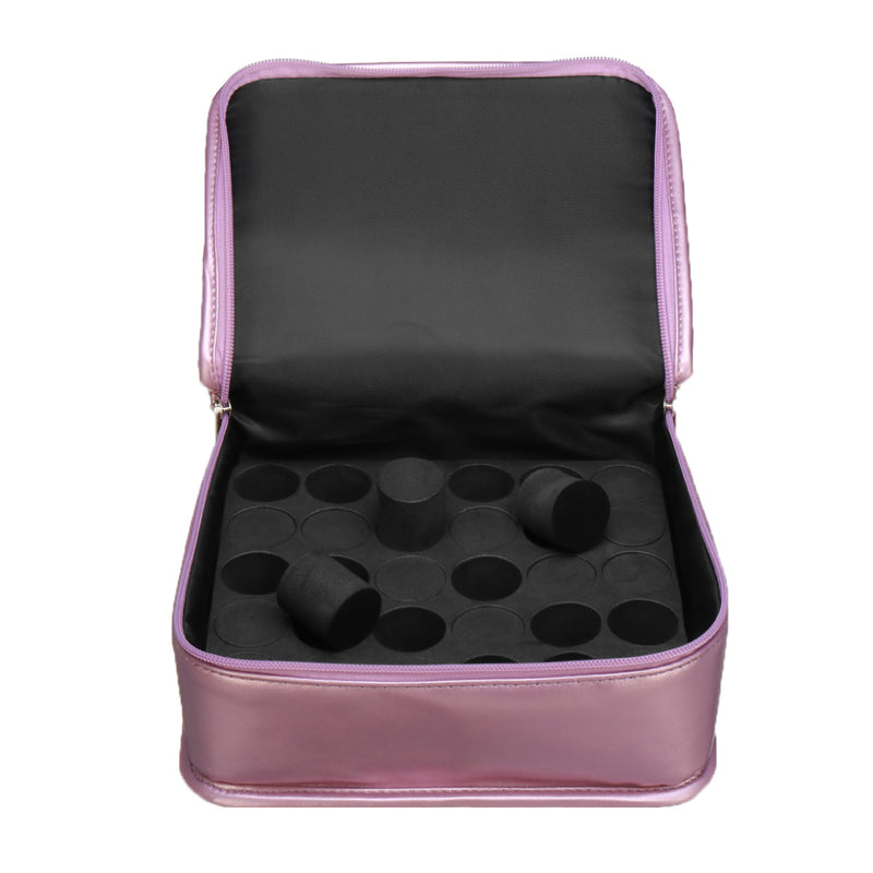 30 Compartments Essential Oil Storage Case PU Leather Portable Travel Bottle Organizer Collecting Bag