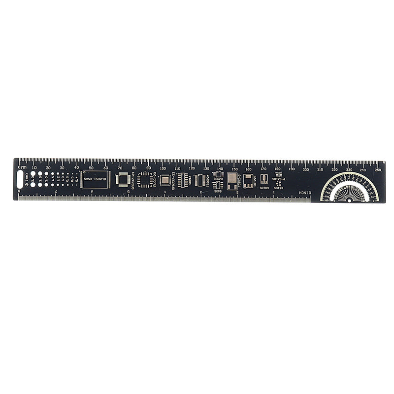5pcs 25CM PCB Ruler For Electronic Engineers Measuring Tool PCB Reference Ruler Chip IC SMD Diode Transistor Package Electronic