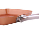 Copper Chef Square Frying Pan Aluminum Alloy Striped Frying pan Food Grade Physical Nonstick