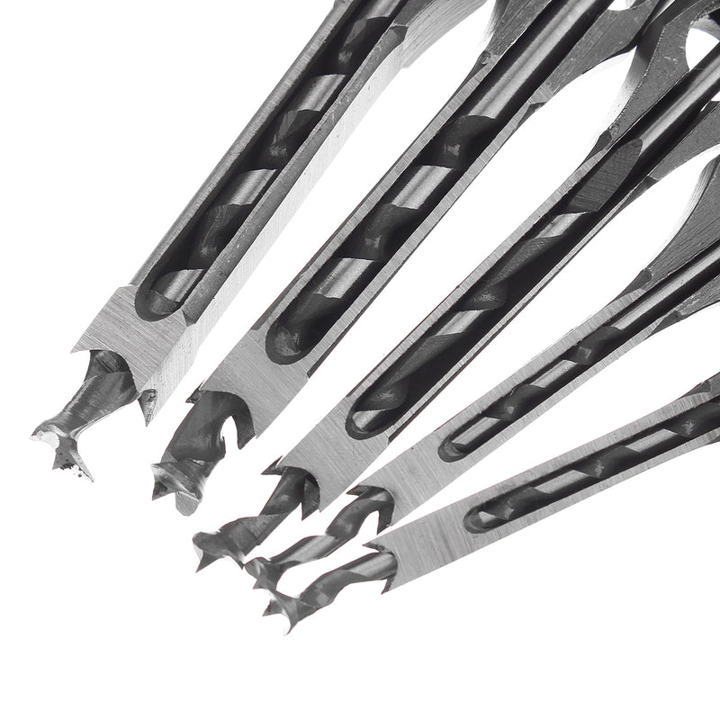 6-19mm Woodworking Drill Bit Square Hole Chisel Mortising Kit Tenon Wood Tool