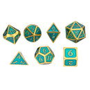 7pcs Embossed Heavy Metal Polyhedral Dices DnD RPG SET w/ Bag