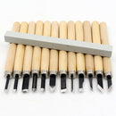12Pcs/Set High Carbon Steel Wood Carving Chisel Chip Detail Chisel Woodworking Tools