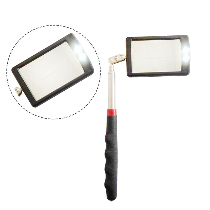Telescopic Vehicle Inspection Mirror with LED Work Light Amplification Car Repair 360 Rotate LED Mirrors