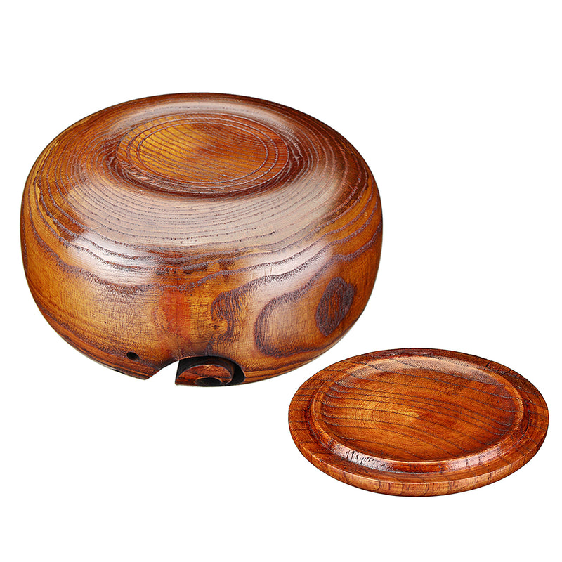 Bamboo Yarn Bowl Holder With Lid Wooden Skeins Knitting Crochet Thread Box Storage Baskets