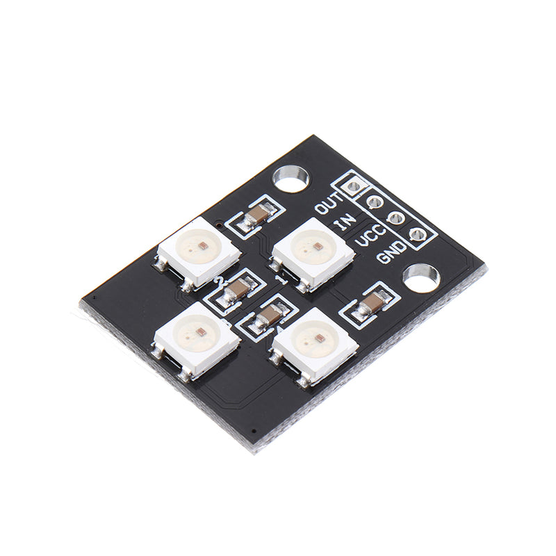 3pcs WS2812B-4 5V 5050 RGB LED Lamp Panel Board 4-Bit Full-color Driver Module Development Board