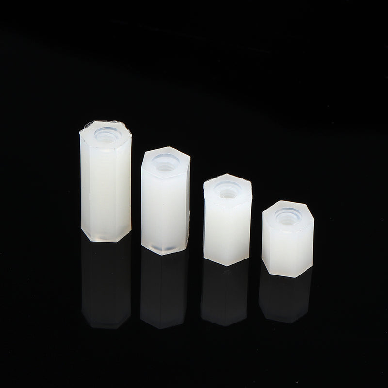 Suleve M2.5NH1 200Pcs Nylon Screw White/Black Hex Screw Nut PCB Standoff Spacer Assortment Kit