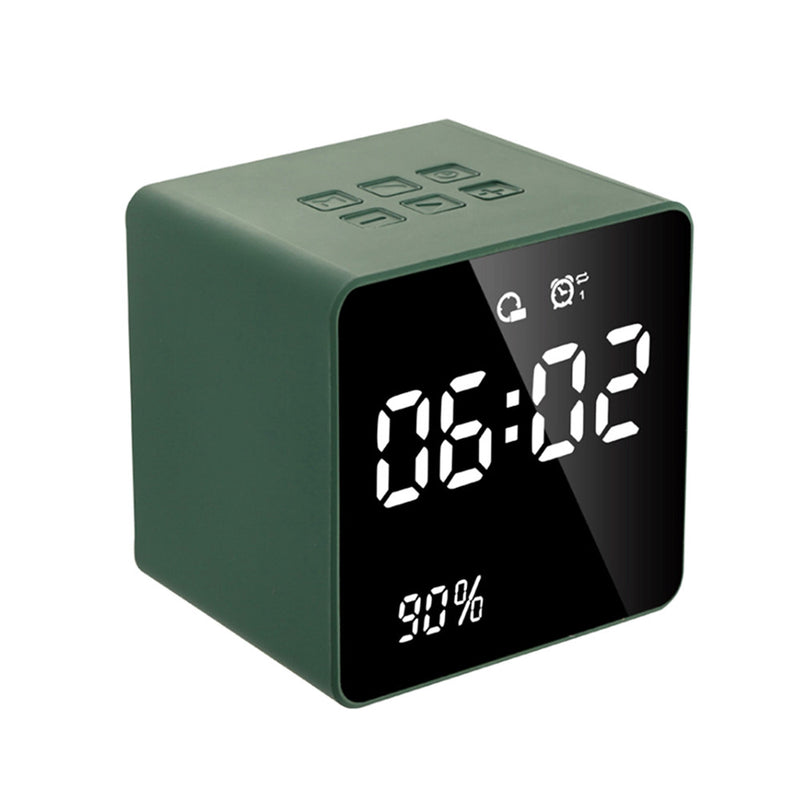 bluetooth FM Radio Alarm Clock With USB Charging Wireless Mirror Bass Speaker