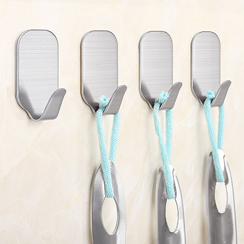 1 piece Single Hook Holder Stainless Steel Robe Towel Jacket Coat Bathroom Storage Silver