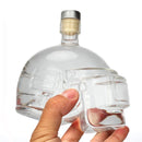600ml 20oz Clear Glass Crystal Helmet-shaped Beer Vodka Bottle with Stopper