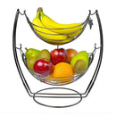 Fruit Bowl Basket Holder Hold Nest Wire Kitchen Dinning Table Rack 2 Tier