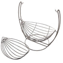 Fruit Bowl Basket Holder Hold Nest Wire Kitchen Dinning Table Rack 2 Tier