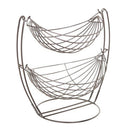 Fruit Bowl Basket Holder Hold Nest Wire Kitchen Dinning Table Rack 2 Tier