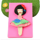 1pc Sugarcraft Dancing Girl Silicone Cake Decorating Mould Art Craft DIY