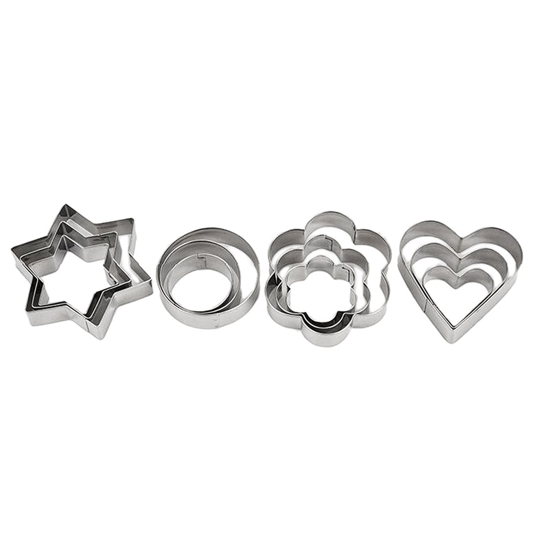 1 Set 12pcs Stainless Steel Cookie Cutter Cookie Molds for Baking Pastry