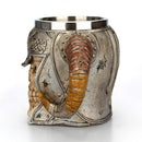 3D Skull Mugs Stainless Steel Resin Cup Skeleton Knight Beer Mug,18oz