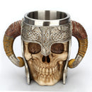 3D Skull Mugs Stainless Steel Resin Cup Skeleton Knight Beer Mug,18oz