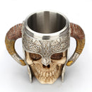 3D Skull Mugs Stainless Steel Resin Cup Skeleton Knight Beer Mug,18oz