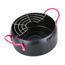 Japanese Tempura Fryer Pot, Mini Deep Fry Pan with Drainer, 7 Inch (18 cm)