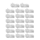 20pcs Plastic Hard Wall Picture Hook Frame Photos Mirror Hanging White
