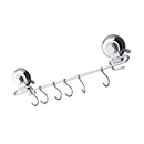 Suction Hanging Rail for Kitchen Utensils Wall Mounted Rack Storage Hooks
