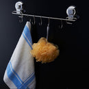 Suction Hanging Rail for Kitchen Utensils Wall Mounted Rack Storage Hooks