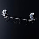Suction Hanging Rail for Kitchen Utensils Wall Mounted Rack Storage Hooks
