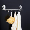 Suction Hanging Rail for Kitchen Utensils Wall Mounted Rack Storage Hooks