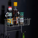 Suction Bathroom Wall Accessories Shower Caddy Storage Basket with Hooks