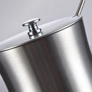Condiment Pot Spice Salt Sugar Coffee Stainless Steel Serving Jar with Spoon, Tea Storage, Nuts Jar, Holding Dressings, Dipping, Salad Bar Serving,Silver, for Kitchen Restaurant