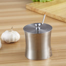 Condiment Pot Spice Salt Sugar Coffee Stainless Steel Serving Jar with Spoon, Tea Storage, Nuts Jar, Holding Dressings, Dipping, Salad Bar Serving,Silver, for Kitchen Restaurant