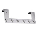 Over Door Hook Hanger Holder Towel Hats Purse Clothes Key 6 Hooks Stainless