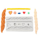 Twist Silicone Onlays Fondant Cake Border Mold Lace Baking Cake Decoration