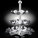 3 Tier Cake Stand and Fruit Plate, Stainless Steel Stand for Cakes Desserts Fruits Candy Buffet Stand for Wedding &Home&Party Serving Platter