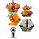 3 Tier Cake Stand and Fruit Plate, Stainless Steel Stand for Cakes Desserts Fruits Candy Buffet Stand for Wedding &Home&Party Serving Platter