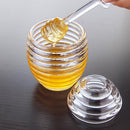 Food Grade Material Beehive Style Glass Transparent Honey Jar with Stirring Rod