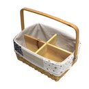 Detachable 4 Cell Cedarwood Woven Rattan Storage Basket Hand Knitting Boxes Woven Container for Storage, Laundry, Picnic, Plant Pot Cover, and Beach Bag (12 x 8 x 5inch)