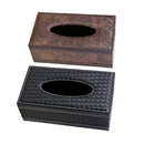 Tissue Box Leather PU Durable Standard Holder Home Car Office Rectangular, made of intermediate sandwich density board and high quality PU skin