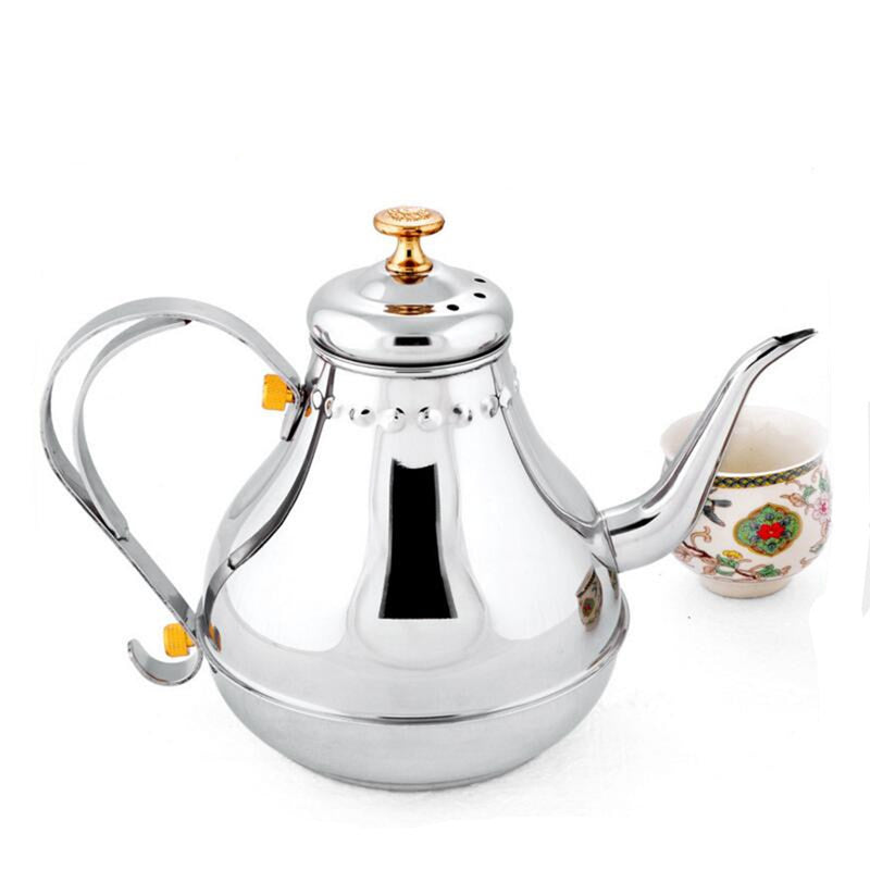 1.2L Stainless Steel Pour Over Drip Coffee Tea Pot Kettle Kitchen Restaurant