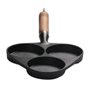 Cast Iron Kitchen 3 Cup Frying Egg Pot Fryer Mold Cooking Pan Cookware