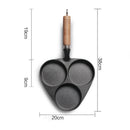 Cast Iron Kitchen 3 Cup Frying Egg Pot Fryer Mold Cooking Pan Cookware