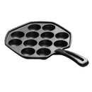 Cast Iron Takoyaki Octopus Balls Pan 12 Molds Kitchen BBQ Non-stick Cookware