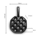 Cast Iron Takoyaki Octopus Balls Pan 12 Molds Kitchen BBQ Non-stick Cookware