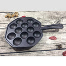 Cast Iron Takoyaki Octopus Balls Pan 12 Molds Kitchen BBQ Non-stick Cookware