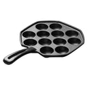 Cast Iron Takoyaki Octopus Balls Pan 12 Molds Kitchen BBQ Non-stick Cookware