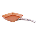 Kitchen 24cm Non-Stick Aluminum Alloy Square Frying Pan Grill Griddle Pan