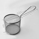Metal Mesh Strainer Basket Food Carrier for Fried Food Vegetable & Sauce Cup